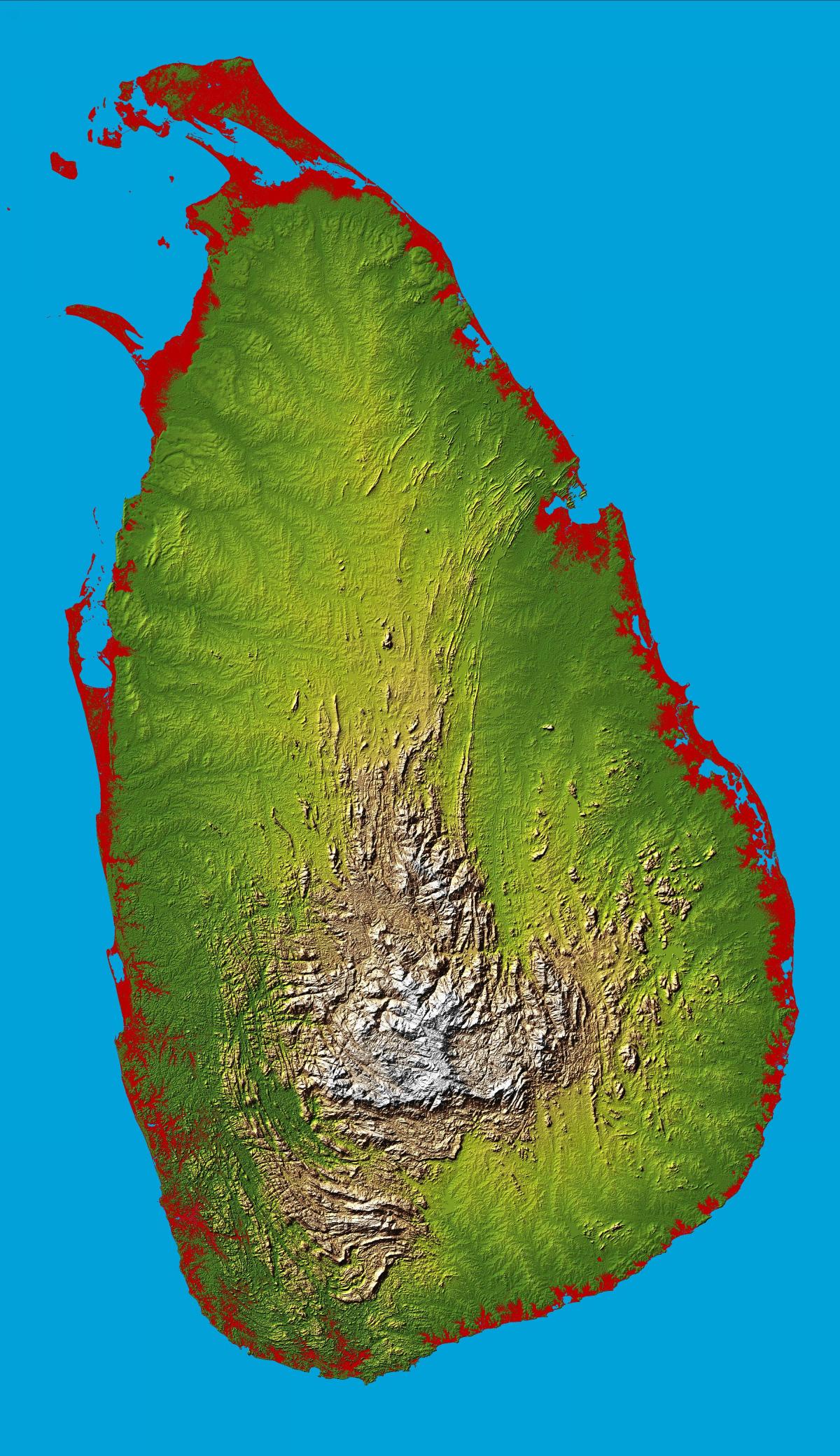 kart over Sri Lanka 3d