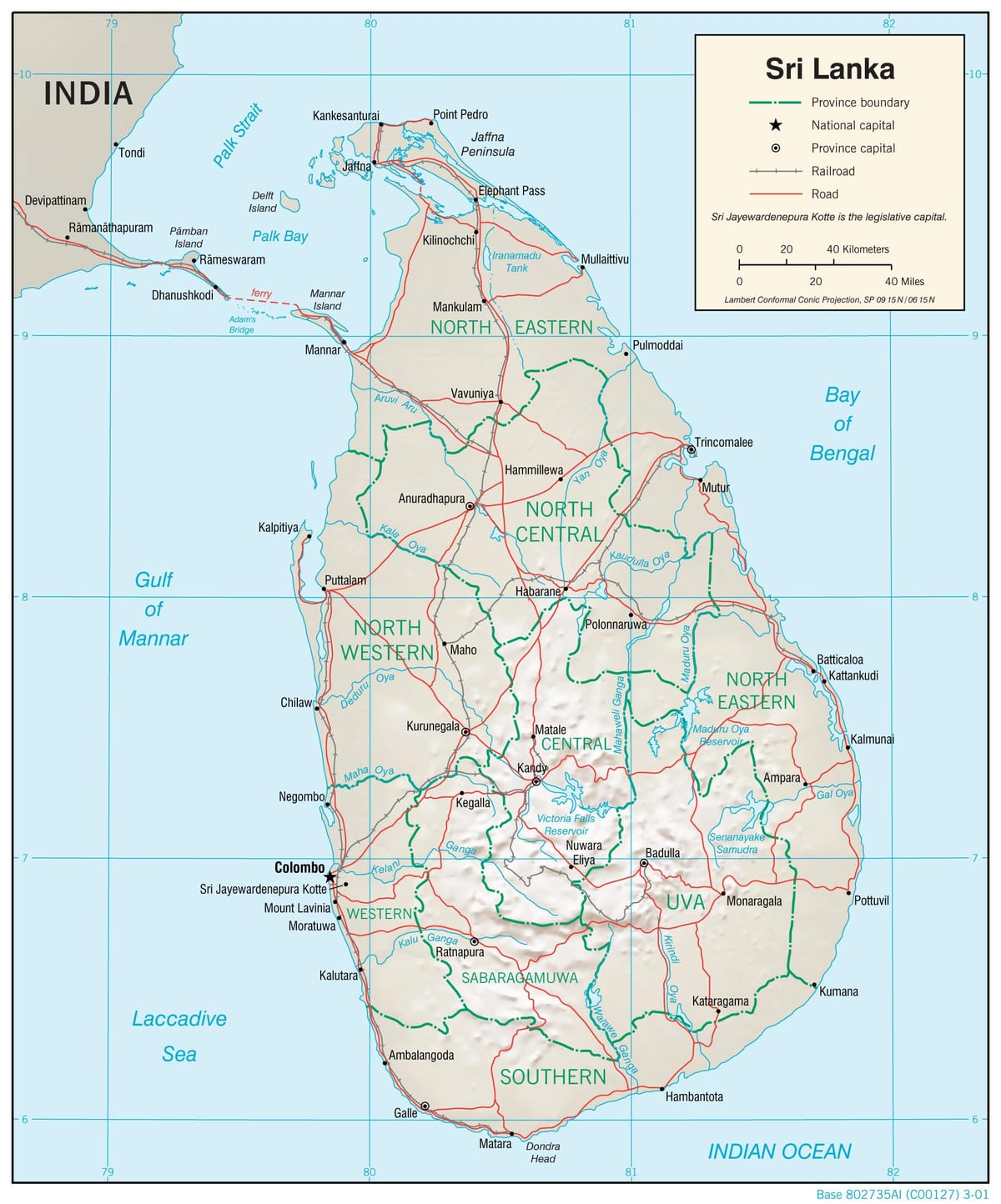 kart over navigasjon-kart Sri Lanka