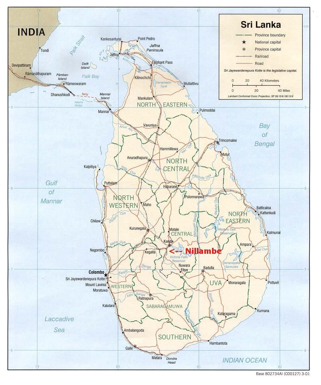 kart over Sri Lanka hus