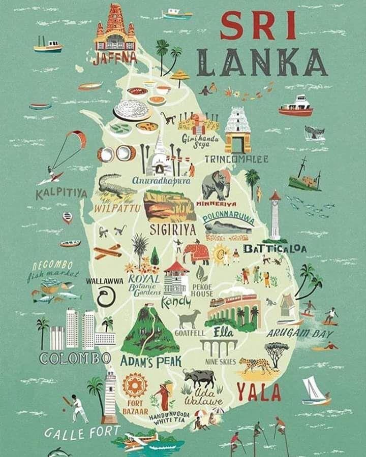 kart over Sri Lanka kart plakaten