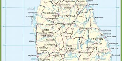 Et kart over Sri Lanka