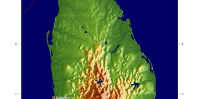 Kart over Sri Lanka høyde