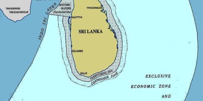 Kart over Sri Lanka havet