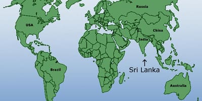 Sri Lanka plassering på verdenskartet