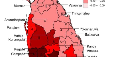 Kart over Sri Lanka malaria