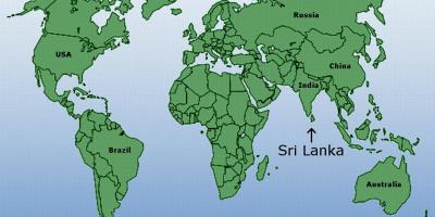 Verdenskart som viser Sri Lanka
